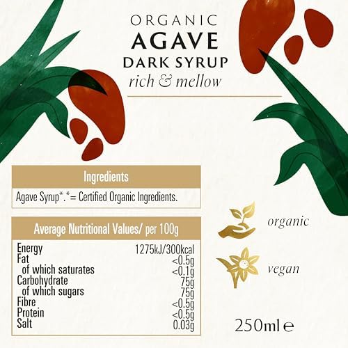 Biona Organic Dark Agave Syrup 250 ml (Pack of 3)