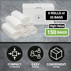 Top Knot Bags 33 Gallon Garbage Trash Bag 33X40" Clear 150 Count Can Liner Bulk 30 Gallon 31 Gallon 32 Gallon 34 Gallon 35 Gallon Made in USA