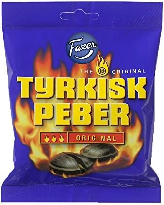Fazer Tyrkisk Peber Original - Finnish - Salty - Licorice - Salmiakki - Salmiak - Salmiac - Boiled - Caramel - Hard - Candy - Bag 150g