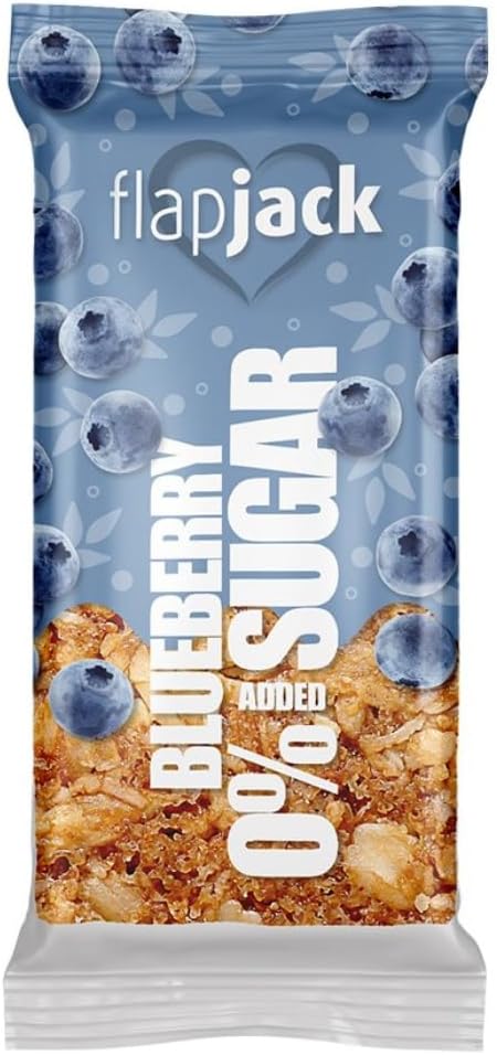 NEW IN USA Vegan FlapJack 15 pack x 100g (3.53oz) Sugar-Free Blueberry | Premium Fiber & Handmade Oat Bar | Moderate the Energy Release | Made in Hungary Since 2004