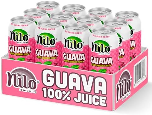 NILO Guava Juice | 100% Squeezed Guayaba Pink Guava | NO Sugar added | NOT From Concentrate | 10.8 oz (Pack of 12)