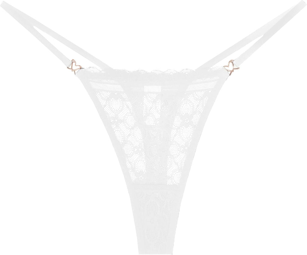 Thongs for Women G String Sexy Lace No Show Underwear Low Rise T-Back Breathable Panties