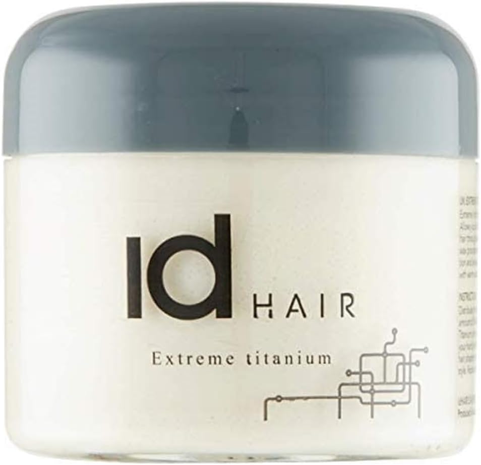 id HAIR - Extreme Titanium - Professional hair wax for men - Extreme hold and medium shine for short hair - Paraben free, 100ml (pack of 1)
