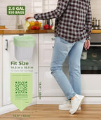 AYOTEE Small Compost Bags 2.6 Gallon Trash Bag, 150 Count Compostable Trash Bags 2.6 Gallon Compost Bag for Countertop Bin 1.3,2,3 Gallon, Small Waste Basket Liners for Bathroom Kitchen Office