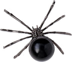 Runyangshi 1PCS Natural Crystal Obsidian Ball 2in Hand-Made Alloy Spider Animal Statue Ornament Healing Crystal for Halloween Decor Home Decor Gift