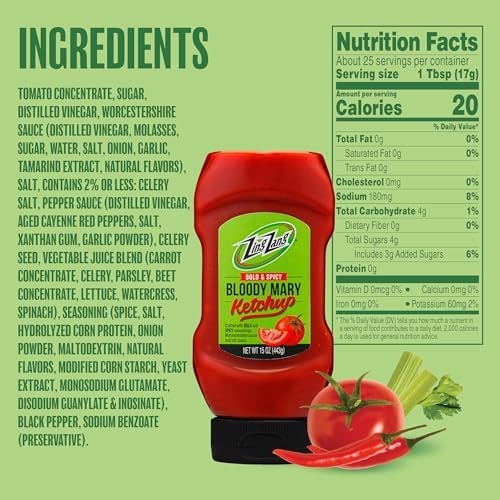 Zing Zang Bloody Mary Ketchup, Tomato Ketchup with Bold & Spicy Seasonings, 15 Oz Bottle (Pack of 1)