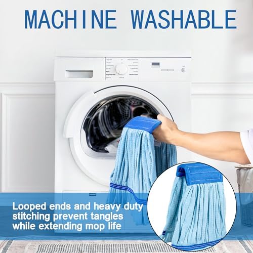 4 Pack - Large Microfiber Tube Mop 400GSM - Heavy Duty Industrial Wet Mop Head Refill,Commercial, Thick Fiber, Replacement Heads, Extra Absorbent