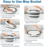 Collapsible Mop Bucket with Handle for Cleaning, 16L(4.2 Gallon) Silicone Square Mopping Bucket for Windows Cleaning or Car Washing, Cleaning Supplies Organizer Plastic Bucket for Storage