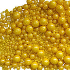 Edible Yellow Sugar Pearls Candy Sprinkles 120G/ 4.23Ounce Baking Cake Sprinkles Cupcake and Cake Topper Cookie Decorations Wedding Party Valentines Halloween Christmas Supplies