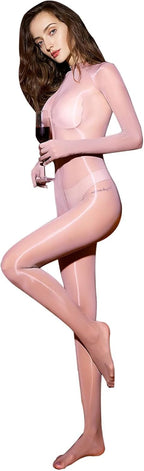 Body Stockings for Women Sheer Full Body Stocking 8D Oil Shiny Bodystocking Glossy Pantyhose
