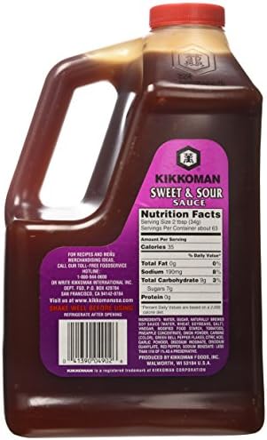 Kikkoman Sweet and Sour Sauce,Organic Dark Red Kidney, 4.67 Pound (Pack of 1),75 Ounce