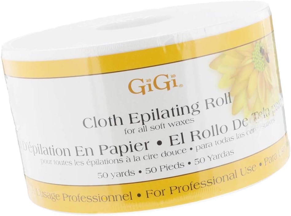 Gigi Non Woven Cloth Epilating Roll for Hair Removal, Facial Waxing Strip Roll for Soft Waxes, 50 Yards