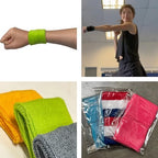 Couver Camo Rainbow Plain Striped Cotton Terry Youth Sweat Wristband for Sports & More