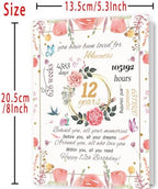 Happy 12th Birthday Card for Girls, Unique 12 Year Old Girl Birthday Gifts, Funny 12th Birthday Decorations Party for Daughter Granddaughter Niece