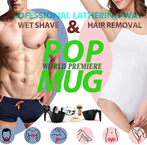 Anbbas Badger Hair Shaving Brush with Shaving Soap Bar and Upgrade Lathering Way-POP Mug A5 Melamine,Foaming Set for Men Wet Shave,Women Girls Hair Removal