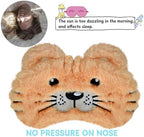 Cute Tiger Sleeping Mask, Soft Fluffy Plush Blindfold Funny Novelty Sleep Mask Eye Cover Eyeshade for Kids Girls Boys Women Night Nap Travel Meditation