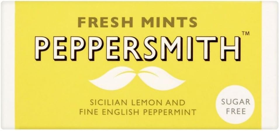 Peppersmith Sicilian Lemon & Fine English Peppermint Fresh Mints (15g) - Pack of 6