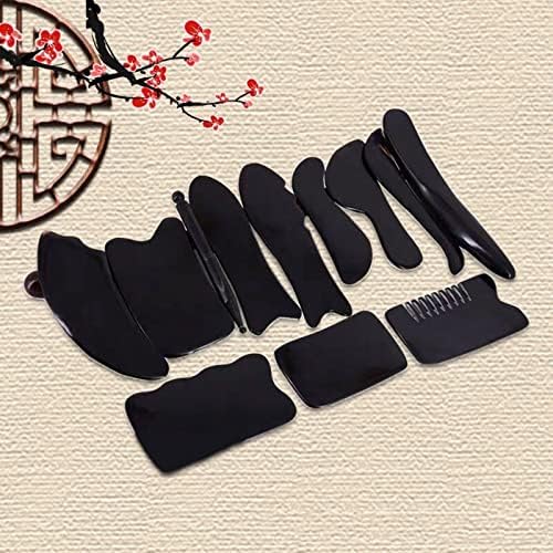 Guojiang Black Water Buffalos Horn Gua Sha Massage Tool for Scraping for and Body Skin Gua Sha Tools Rib Leg for Faci Gua Sha Massage Tool for Scraping, Big Fish