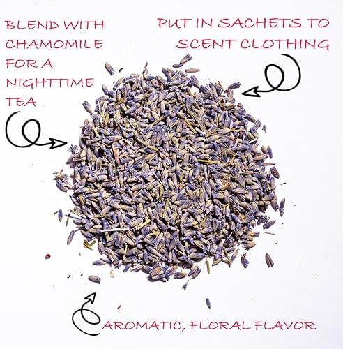 Worldwide Botanicals Organic Lavender Flowers, 4 ounces, Pure European Lavender buds, Perfect for Aromatherapy, Sachets, Wedding celebrations, Tea flavoring, Eye pillows Scenting The Home
