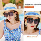 OCCI CHIARI Reader Sunglasses Women 2.75 Oversized Black Square Reading Sunglasses 1.0 1.25 1.5 1.75 2.0 2.25 2.5 2.75 3.0 3.5 (Black, 2.75)