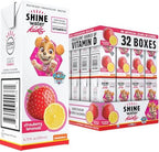 Shine Water x Paw Patrol Strawberry Lemonade Kids Juice Boxes with Vitamin D 32-Pack | No Added Sugar | Naturally Flavored Drinks for Kids | Vegan, Gluten Free, Zero Calorie Hydration