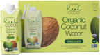 Real Coco Organic Pressed Coconut Water (12-Pack 500mL), USDA Organic, No Sugar Added, Essential Electrolytes, Plant Based, NON GMO, Dairy & Soy Free