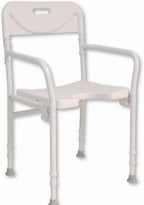 NRS Healthcare M00778 Shower Chair Height Adjustable with Back and Arms - Folding (Eligible for VAT Relief in The UK)