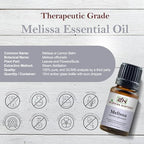 Melissa Essential Oil, 100% Pure Undiluted, Aromatherapy Oil for Diffuser, Hair & Skin Care