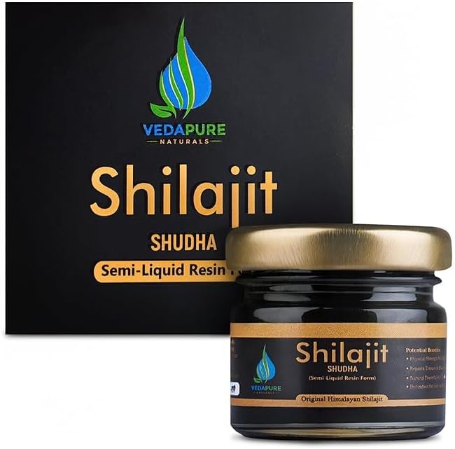 Vedapure Purest Himalayan Shilajit Resin 100% Pure Shilajit with Fulvic Acid & 85+ Trace Minerals Complex for Energy & Immune Support, 15 Grams