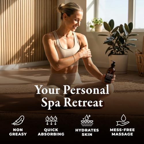 Gya Labs Lavender & Peppermint Massage Oil - 6.76 Fl Oz - Sore Muscle Massage Oil for Relaxation and Recovery - Fast-Absorbing and Non-Greasy Formula, Non-GMO, Cruelty-Free