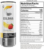 CELSIUS Sparkling Strawberry Lemonade, Sugar Free Energy Drink, 12 Fl Oz (Pack of 12)