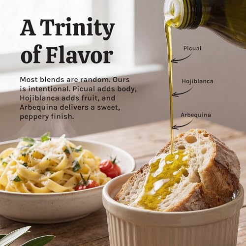 Agrosevilla Cold Pressed Extra Virgin Olive Oil, Spanish EVOO, Non GMO EVOO for Cooking, Dressing & Finishing, 1L