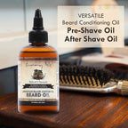 Sunny Isle Jamaican Black Castor Oil Beard Oil 4oz | Conditioning Growth Oil for Thicker Facial Hair | Softens, Strengthens Beards & Mustaches | Hydrates Skin
