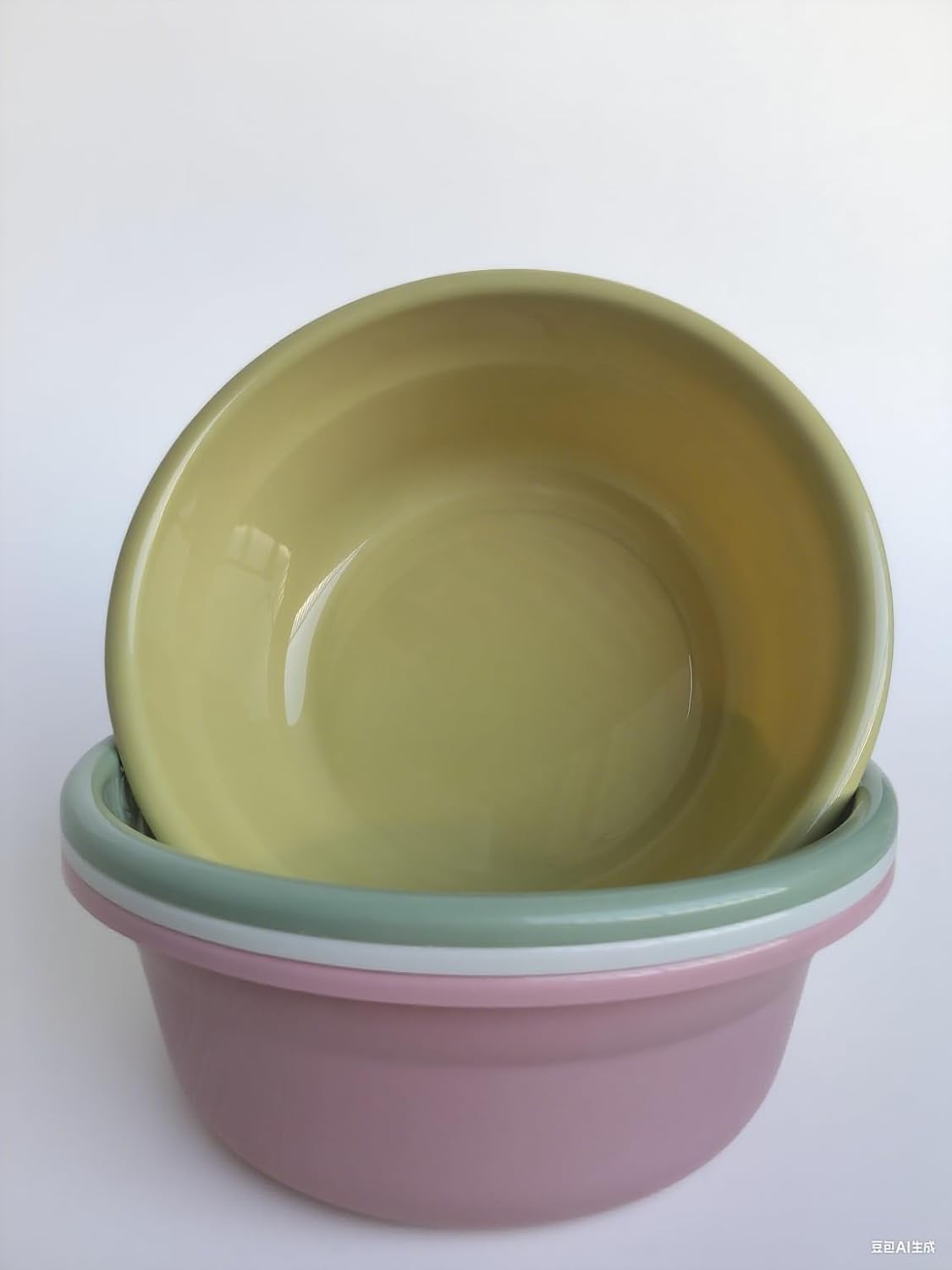 4 Pack Round Plastic Wash Basin,11.5 X 4.3 Inches Stackable Camping Dishpan,Portable Vegetable Fruit Dish Tub,Small Multipurpose Washtub for Face Cleansing, Home Kitchen Sink Outdoor Indoor