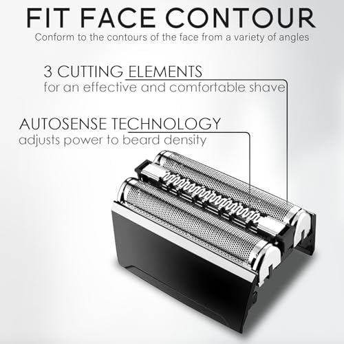 52B Series 5 Replacement Head Compatible with Braun Electric Shaver 5020, 5020s, 5030s, 5040, 5040s, 5050, 5050cc, 5070, 5070cc, 5090cc, 5140s, 5145s, 5147s, 5190cc S5 Razor Shaving Blade heads