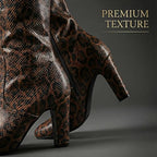 Women Over The Knee Boots, Thigh High Boots with Chunky Heel & Side Zipper,Sexy Fall Boots Leopard & snake patterns