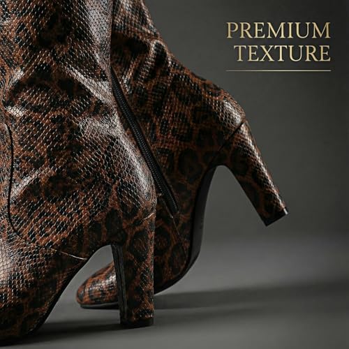 Women Over The Knee Boots, Thigh High Boots with Chunky Heel & Side Zipper,Sexy Fall Boots Leopard & snake patterns