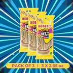 Bebeto Sour Rainbow Belts Candy, Super Belt Mixed Fruit (3 Pack, 2.65 oz / 75g Each) – Soft & Chewy Vegan Sour Belts Candy, by Kervan