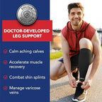 Dr. Arthritis Calf Compression Sleeve for Men and Women, Calf Sleeve & Leg Compression for Shin Splint Relief, Helps with Varicose Vein(Medium, Black, 1 Pair)