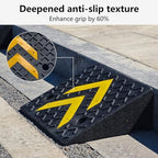 Rubber Curb Ramp, 6" Rise Height 2 Pack, Heavy-Duty 11000 lbs/5 T Capacity Threshold Ramps for Sidewalks, 17.13" L x 13" W Driveway Curb ramps with Deepened Anti-Slip Texture for Cars