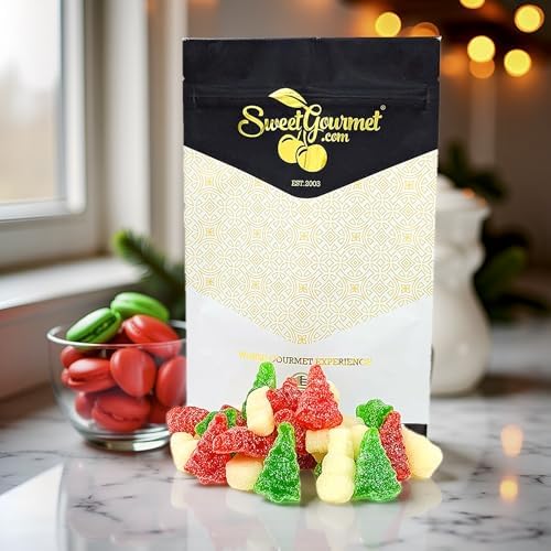 SweetGourmet Christmas Trees & Snowmen With Snow Sanded Gummy Candy Mix, 1.5 Pounds