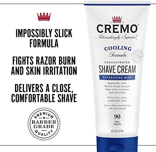 Cremo Cooling Shave Cream, 6 fl oz (Pack of 2)