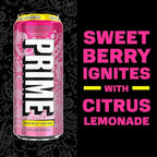 PRIME Energy STRAWBERRY LEMONADE, Sugar Free Energy Drink, 200mg Caffeine and 355mg of Electrolytes for Hydration, Low Calorie, Vegan, Gluten Free,16 Fluid Ounce, 12 Pack