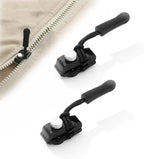 Universal Zipper Repairer,Universal Mini Adjustable Zipper Restorer Non-Slip Metal Universal Zipper Repair Replacement Head,Instant Zipper Fix (Black, 2Pcs-S)