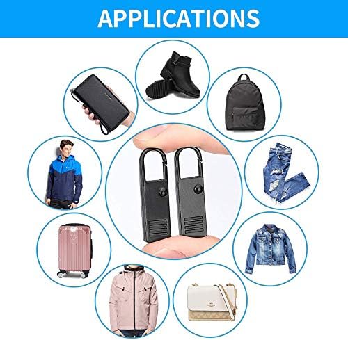 Metal Zipper Pull Replacement for Luggage: YZSFIRM 8Pcs Black Zipper Tab