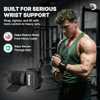 DMoose Fitness Wrist Wraps for Weightlifting 18" - Heavy Duty Gym Wrap with Hand Thumb Loop for Support & Pain Relief, USPA Approved Powerlifting, Weight Lifting Wrist Straps for Men & Women Work Out