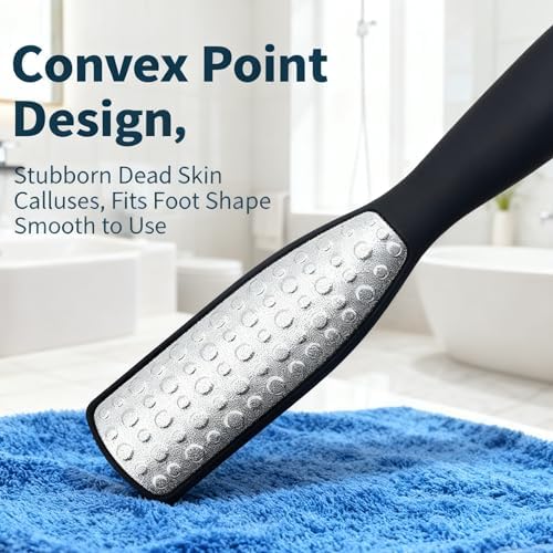 Foot Files, Callus Remover Stainless Steel Foot Rasp and Dual Sided Feet File Professional Scrubber Pedicure Tools Premium for Feet Care Remove Hard Skin