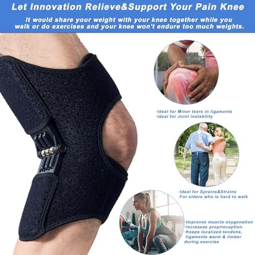 Joint Support Knee Pads - 2027 Power Lift Knee Stabilizer Pads - Powerful Rebound Spring Force Knee Protection Booster - Breathable Non-Slip Joint Knee Support Brace for Climbing, Exercising, Squat