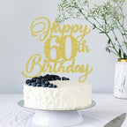 Happy Birthday Cake Topper,for Celebrating Happy Birthday Anniversary Theme Party Cake Decorations (60 gold)