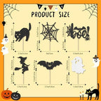 48 Pcs Halloween Cupcake Toppers with Bat, Ghost, Witch - Glitter Cupcake Picks for Cake Decorations and Party Supplies